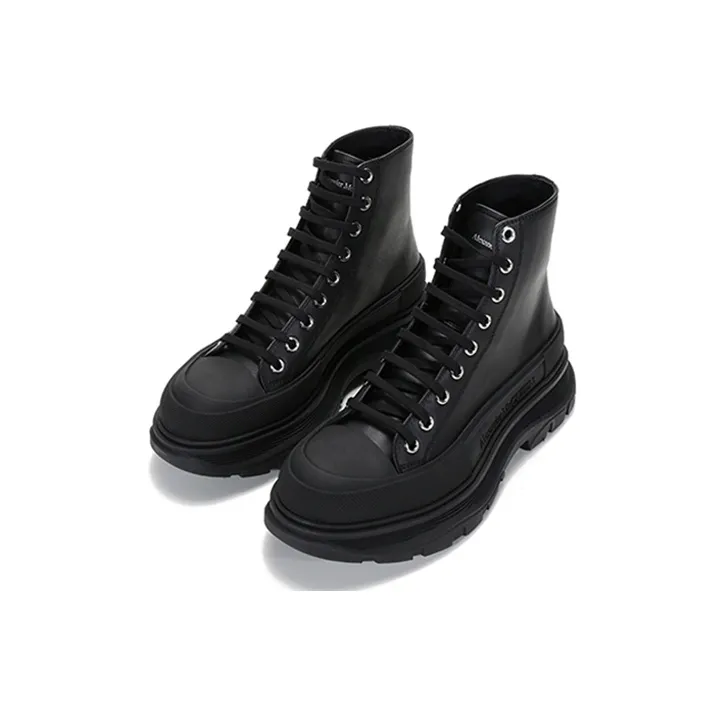 Alexander McQueen Tread Slick Lace Up Boot 'Triple Black Leather'-2
