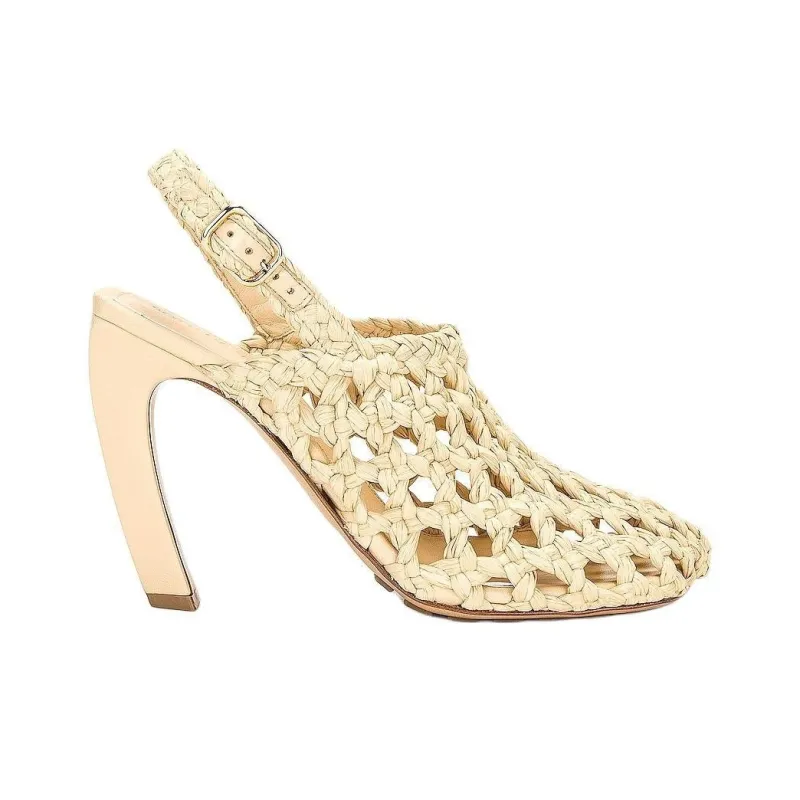 Bottega Veneta Jimbo Irregular Heel High Heels 10cm Women's Beige-1