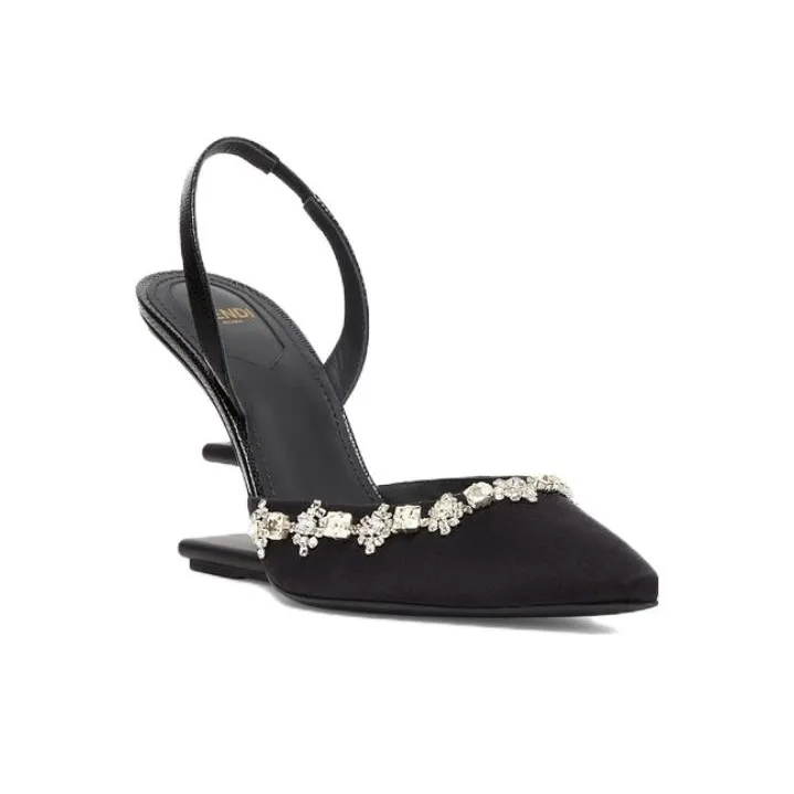 FENDI First Irregular Heel High Heels Women's Black-2