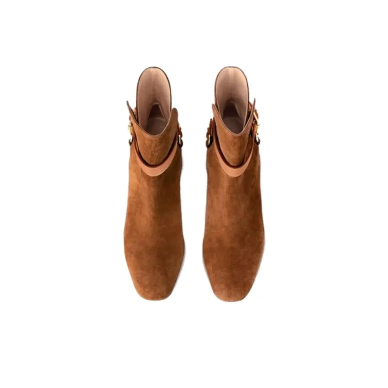 LOUIS VUITTON Parisienne Ankle Boots Women's Brown-3