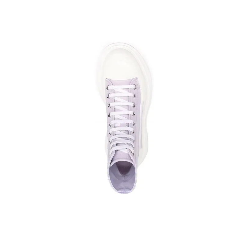 Alexander McQueen Tread High Top Purple Canvas Women's-4