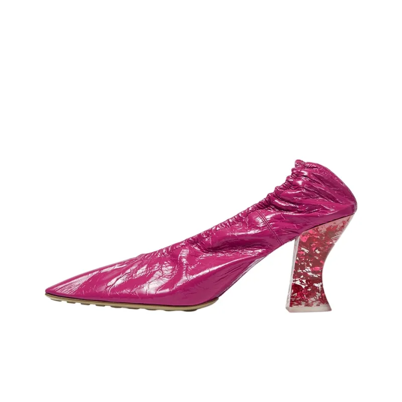 Bottega Veneta Almond High Heels Women's Hollyhock Red-0