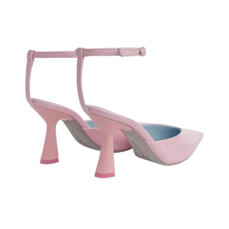 CHIARA FERRAGNI Cf Decollete Chunky Heel High Heels 8.5cm Women's Pink-3