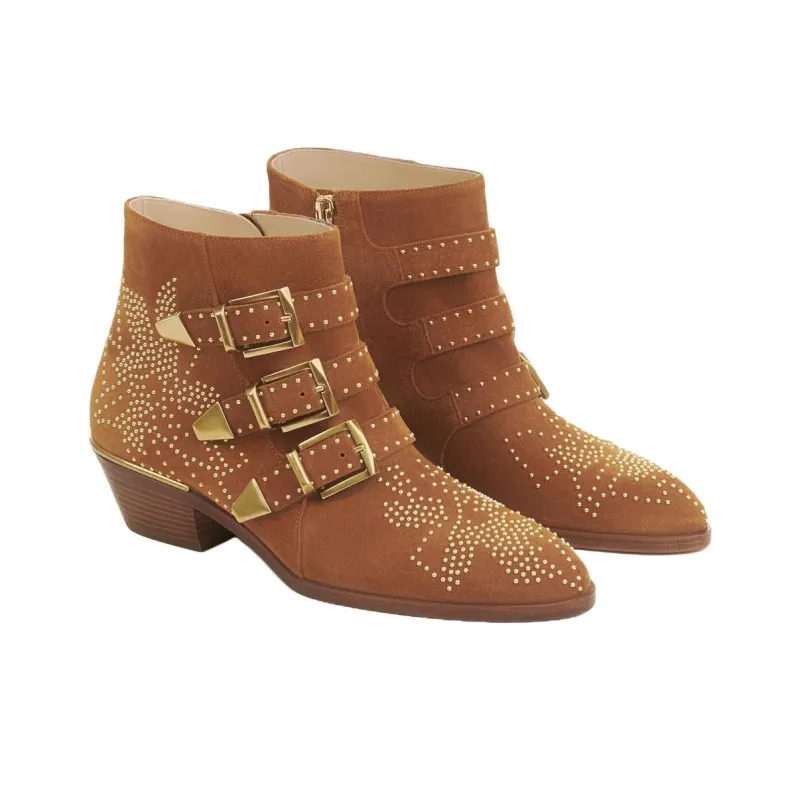 Chloe Susanna Ankle Boots 4cm Women's Brown-2