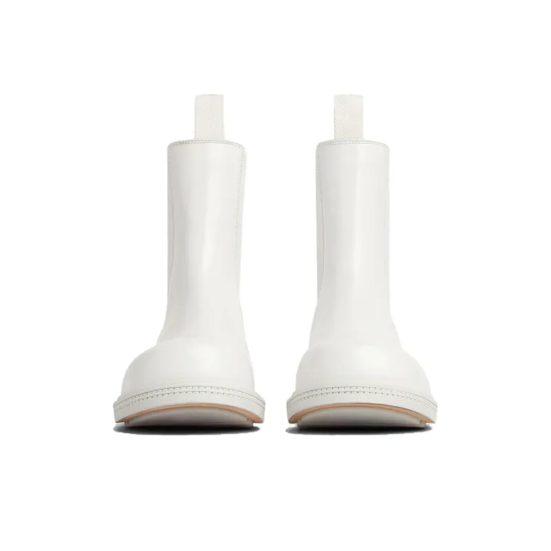Bottega Veneta Fireman Short Chelsea Boots Women's Optical Fibers White-2