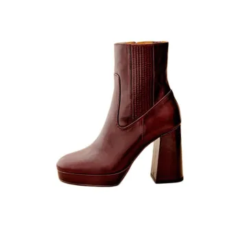 Sezane Short Chelsea Boots 11cm Women's Burgundy
