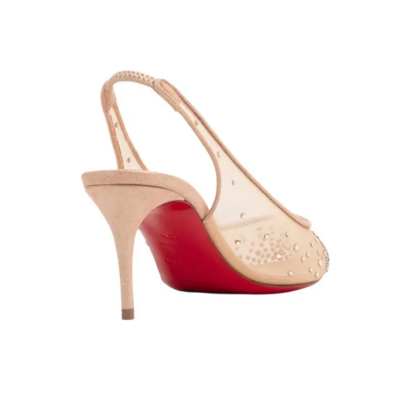 CL Slim Heel High Heels Women's Nude-3