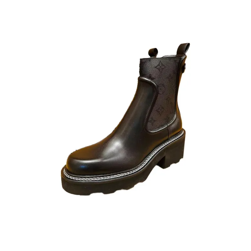 LOUIS VUITTON Short Chelsea Boots Women's Brown-0