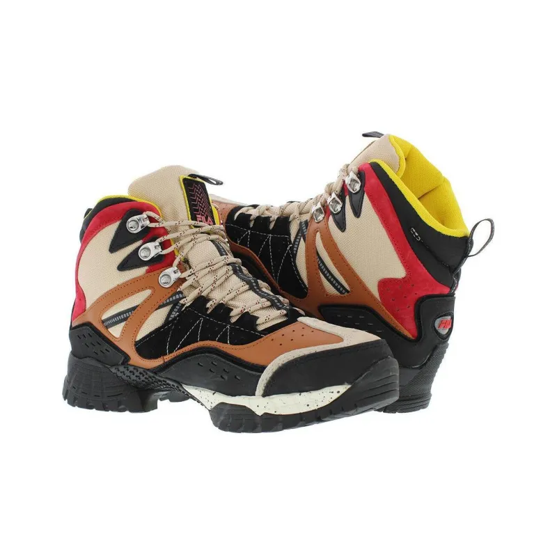 FILA Slip Resistant Water Resistant High Top Outdoor Shoes Men's Beige Black-1