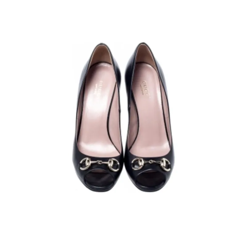 GUCCI Slim Heel High Heels Women's Black-4