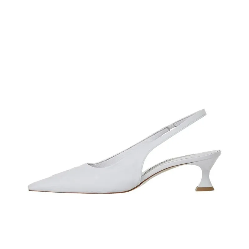 Open Yy Chunky Heel High Heels Women's White-0