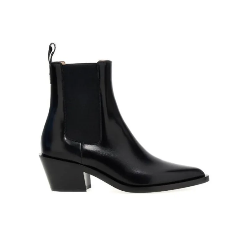 GIANVITO ROSSI Short Chelsea Boots Women's Black-1