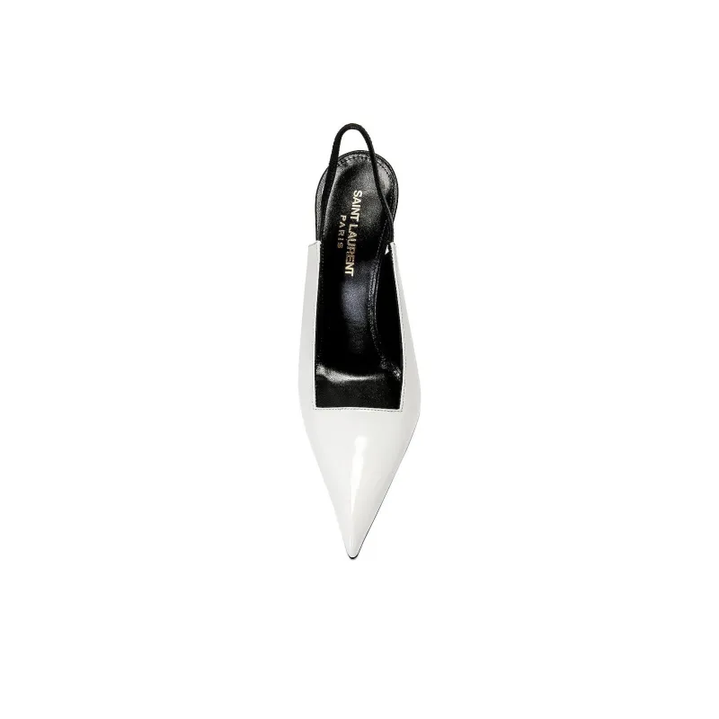 SAINT LAURENT Raven Pointed Toe Slingback Pumps-3