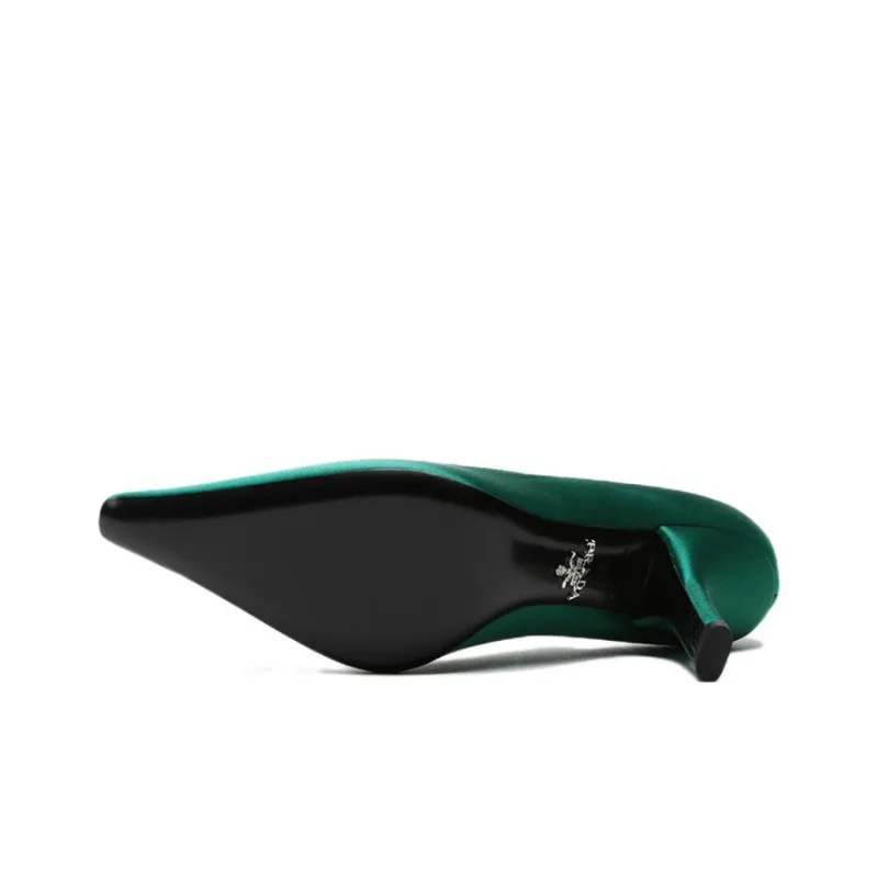 PRADA Slim Heel High Heels 9cm Women's Green-5