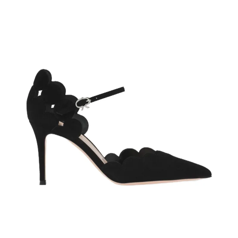 GIANVITO ROSSI Ariana D'Orsay 85mm Suede Pumps-1