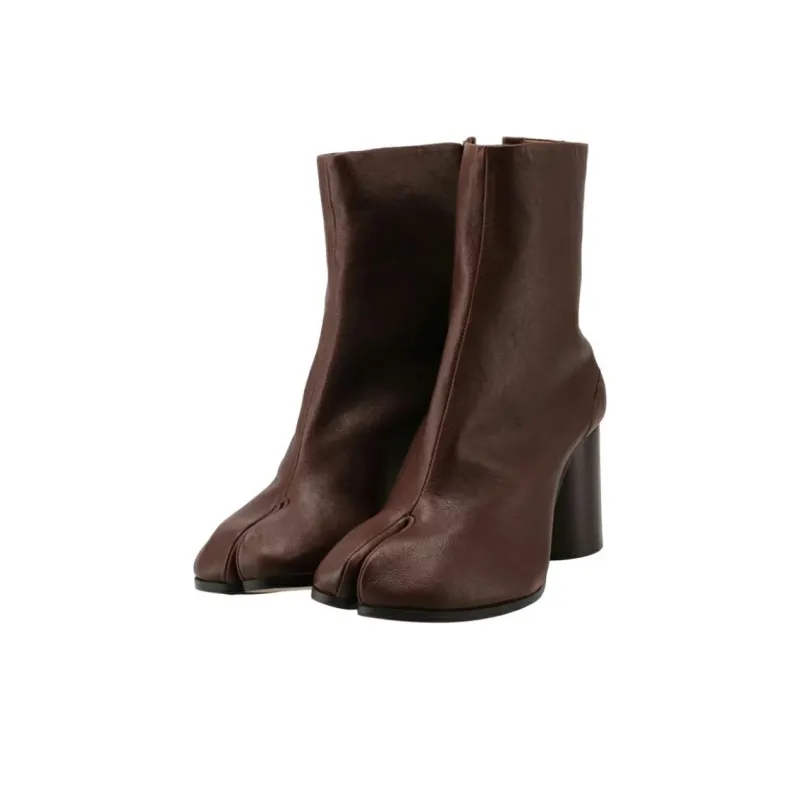 Maison Margiela Tabi 80mm Leather Ankle Boots-3