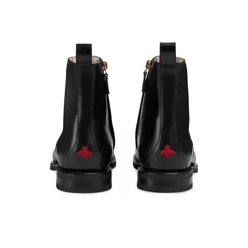 GUCCI Bee Detailed Chelsea Boots-4