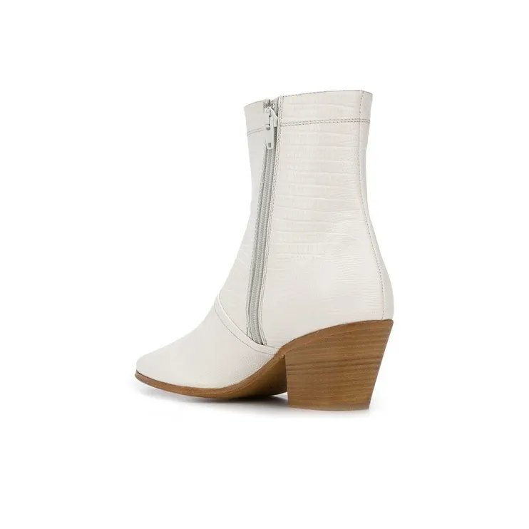 CELINE Ankle Boots Women's White-4