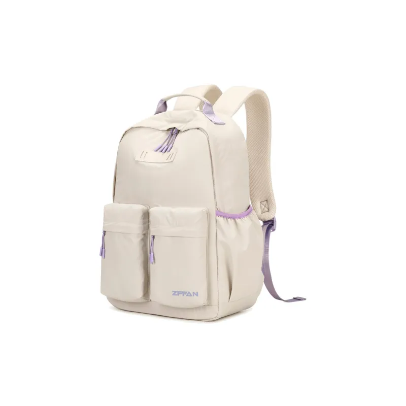 ZUOFEIFAN Fabric Backpack Regular Women's Ecru-2