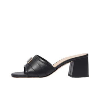 COACH Block Heel Stylish Sandals 4cm Women's Black