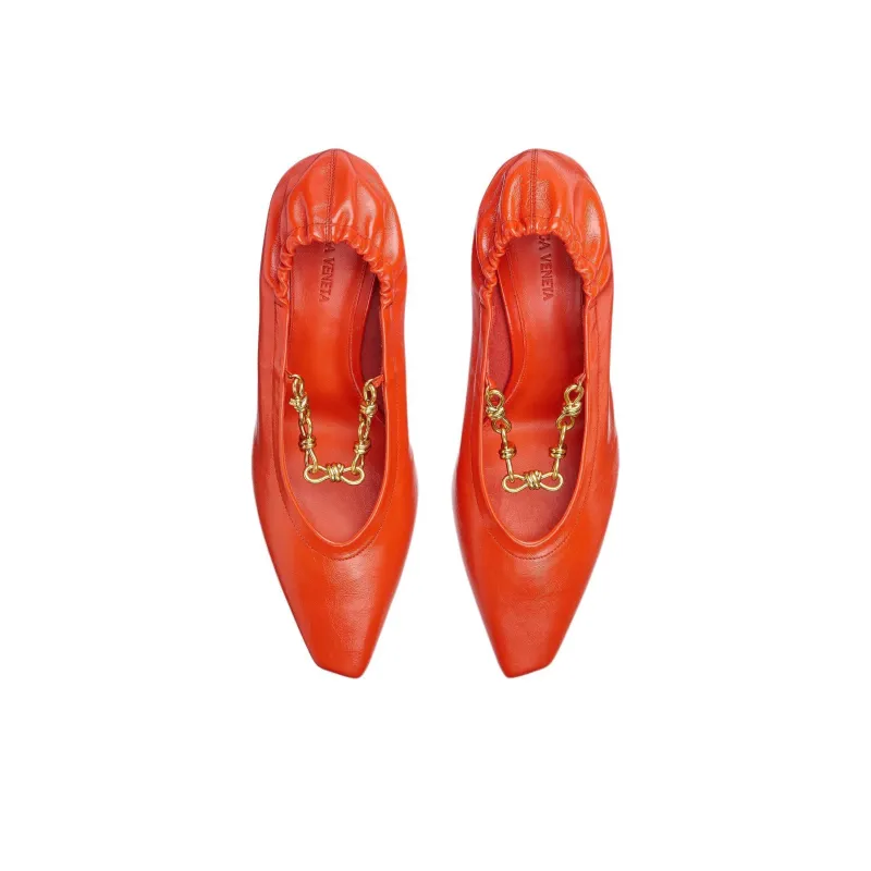 Bottega Veneta Sharp Slim Heel High Heels 6cm Women's Orange-3