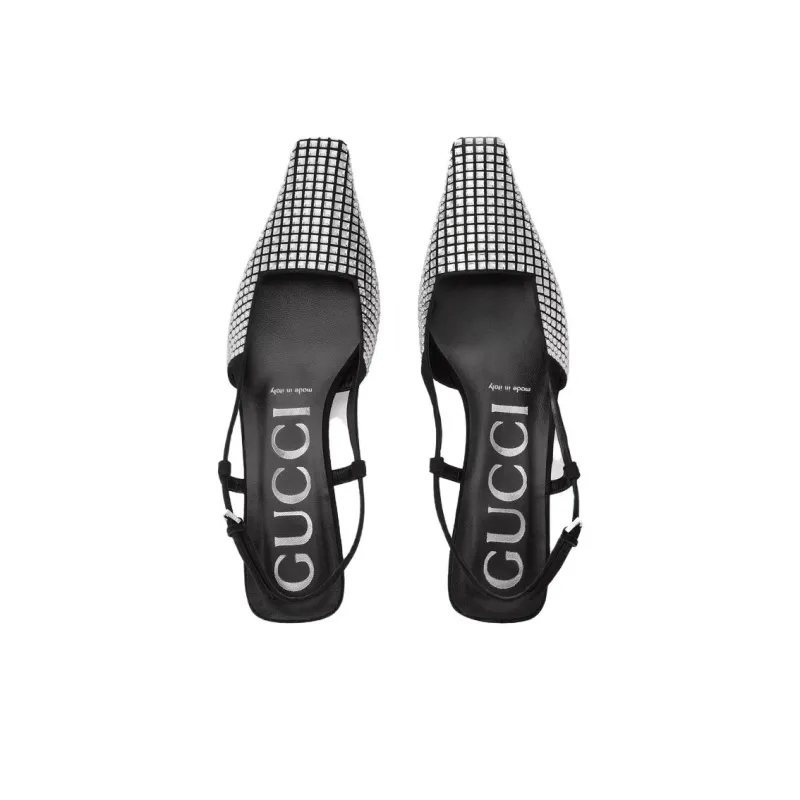 GUCCI Crystal-embellished Slingback Pumps-3