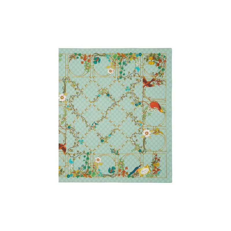 GUCCI Silk Scarves Unisex Green/Multicolor-1