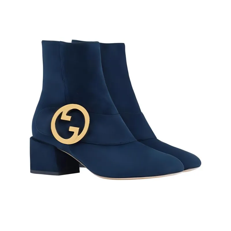 GUCCI Blondie Ankle Boots Women's Dark Blue-2