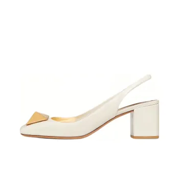 Valentino One Stud Block Heel High Heels Women's White