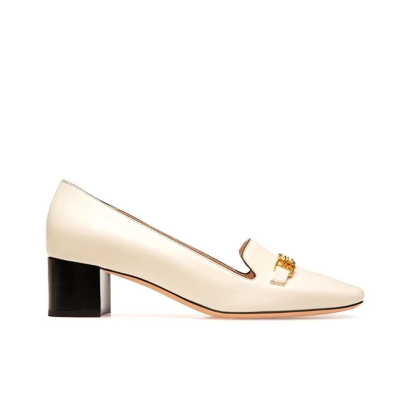 BALLY Dielle Block Heel High Heels Women's Bone White-1