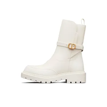 DIOR Empreinte Ankle Boots Women's White