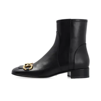GUCCI Horsebit detail Square Toe Ankle Boots