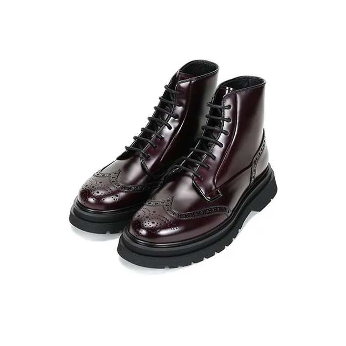 PRADA Ankle Boots Men's Dark Purple Red-2