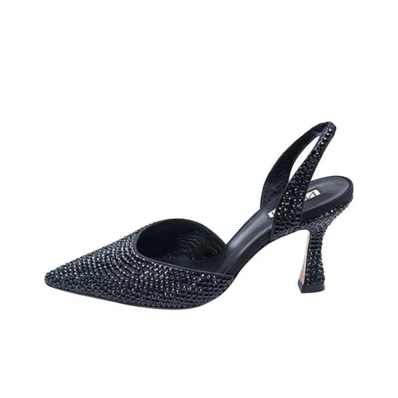 NICOLI Hayley Slim Heel High Heels 8cm Women's Black-0
