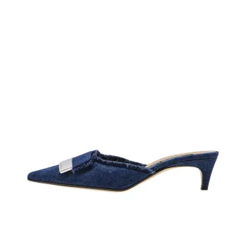 SERGIO ROSSI Closed Toe Slippers 5cm Women's Blue