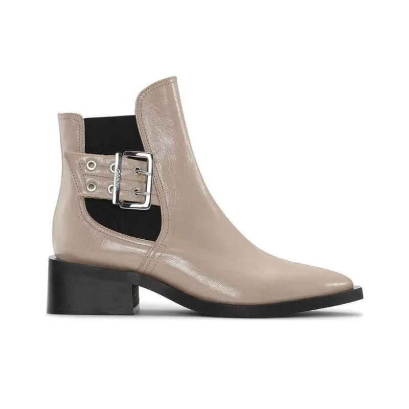 GANNI Feminine 50mm Buckle Chelsea Boots-1