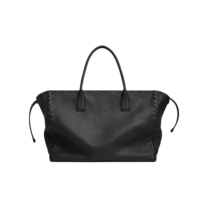 Bottega Veneta Intrecciato Calfskin Tote Bag, Shopping Bag, Handbag Tubas Men's Black-0