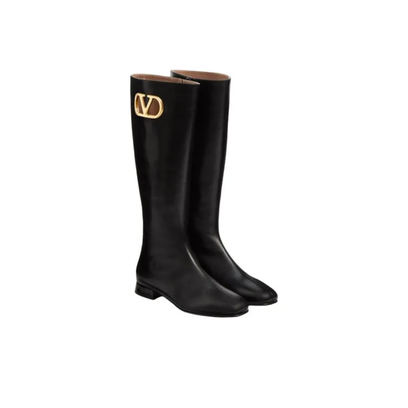 Valentino VLogo Signature Knee high Boots Women's Black-2