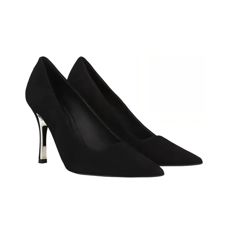 Furla Slim Heel High Heels 10cm Women's Black-1