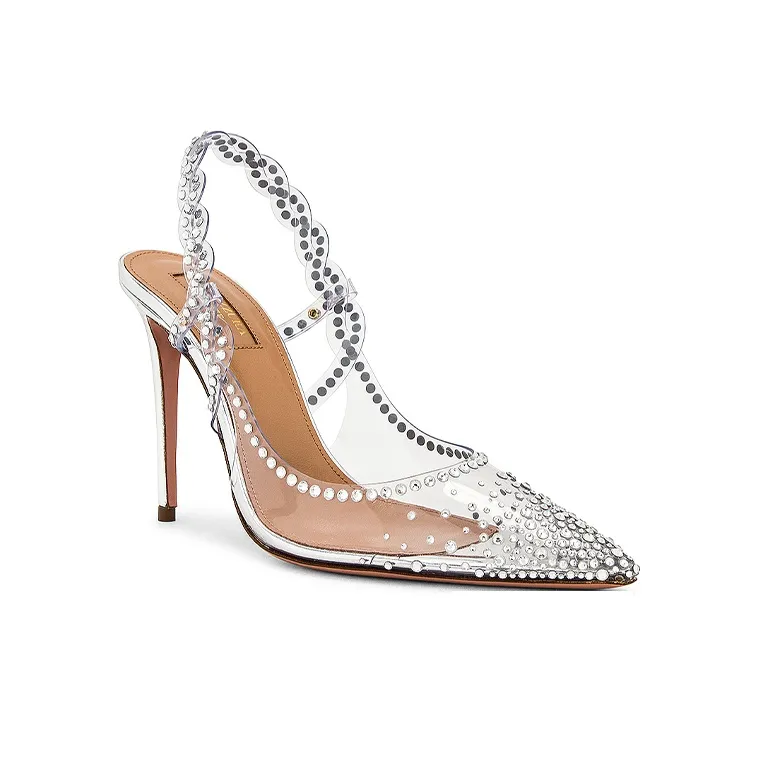 AQUAZZURA Heaven Slim Heel High Heels 10.5cm Women's Silver-1