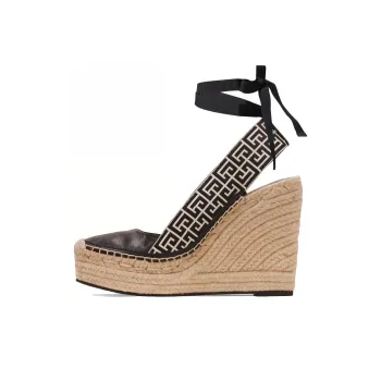 BALMAIN Alex 75mm Monogram Espadrilles Women's