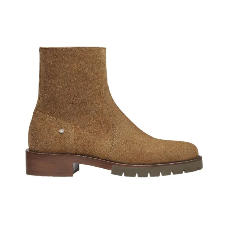 HERMES Delta Ankle Boots Men's Brown-1
