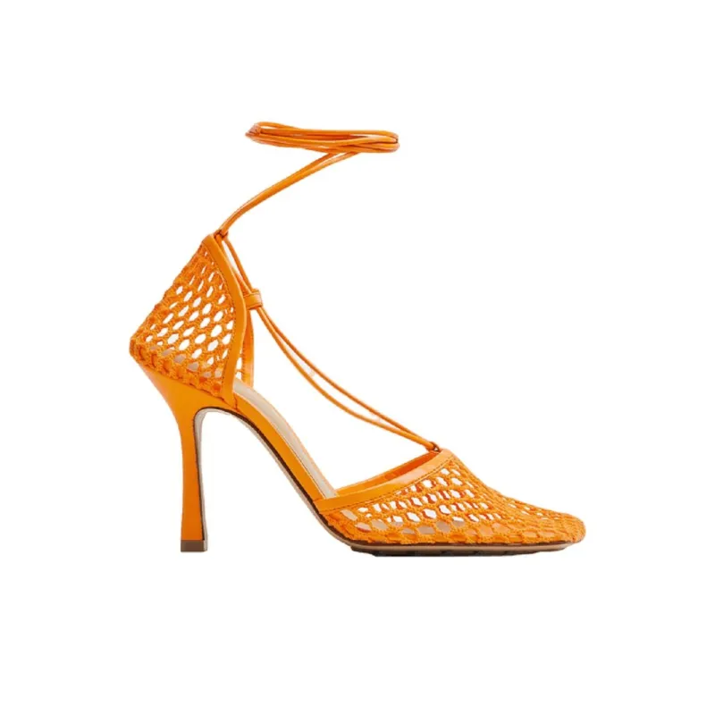 Bottega Veneta Squared Toe Lace Up Sandals Women's-1