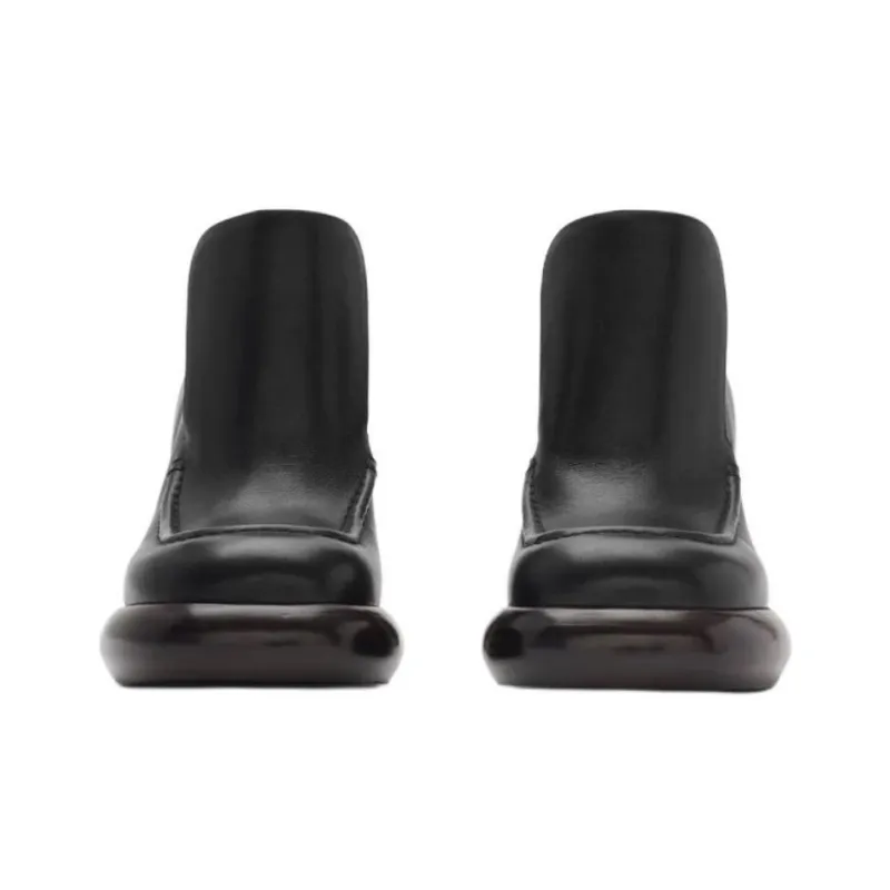 Burberry Chunky Heel High Heels Women's Black-2