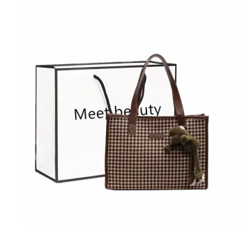 Fitchell PU Tote Bag Shoulder Bag Regular Women's Brown/Black