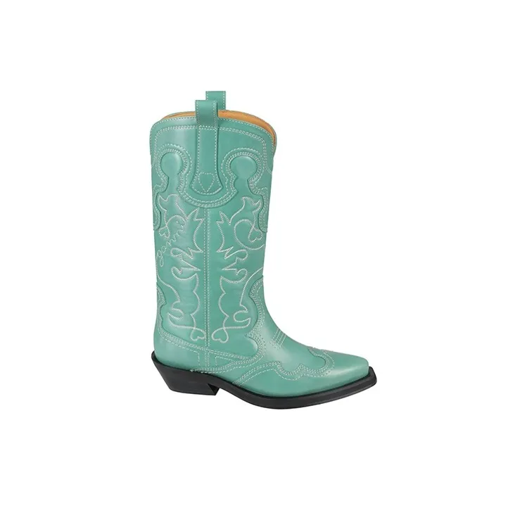 GANNI Ankle Boots Women's Green-1