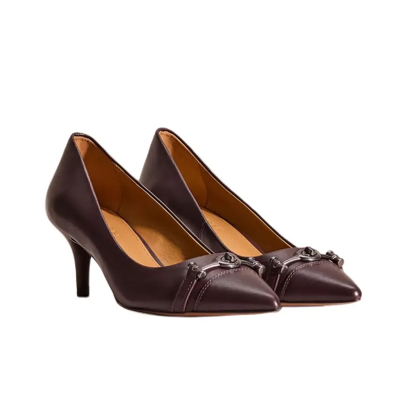 COACH Lauri Slim Heel High Heels 5.5cm Women's Brown-2