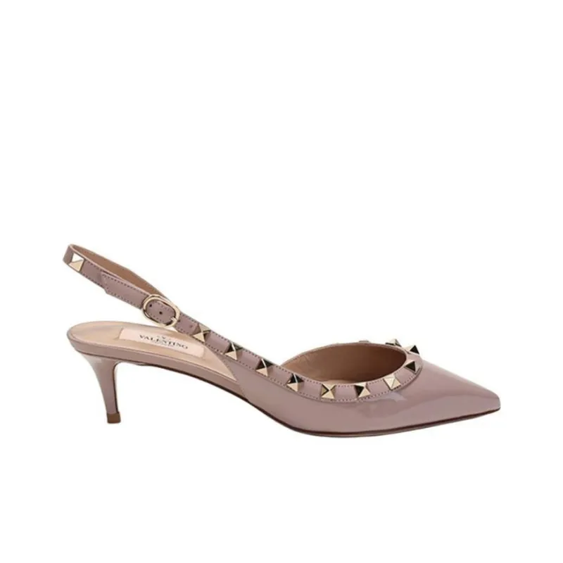 Valentino Rockstud Slim Heel High Heels 5cm Women's Pink-1