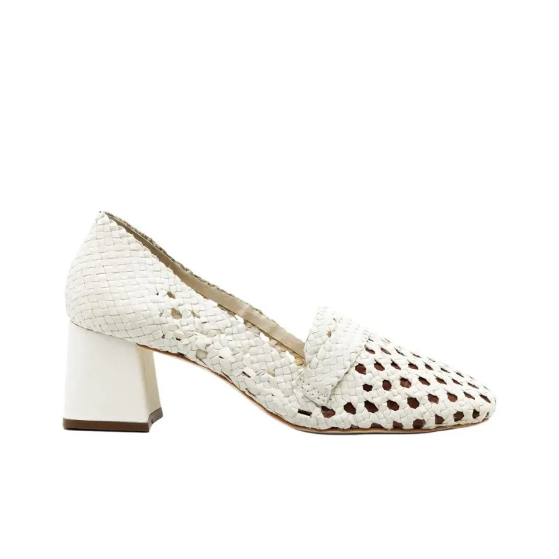 Sarah Chofakian Normandie Spool Heel High Heels Women's White-1