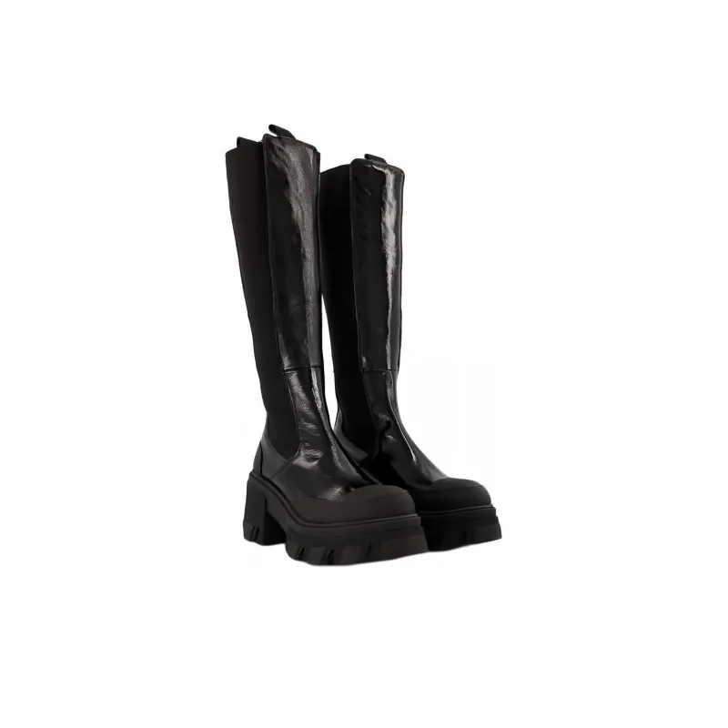 GANNI Knee High Chelsea Boots Women's Black-2